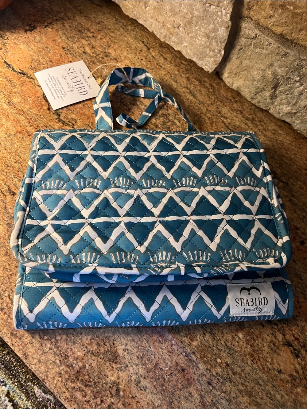 Teal Quilted Tote Bag